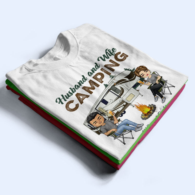 Camping Partners For Life Husband Wife - Personalized Custom T Shirt