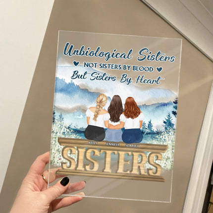 Sisters Forever Never Apart - Gift For Sisters And Best Friends - Personalized Acrylic Plaque