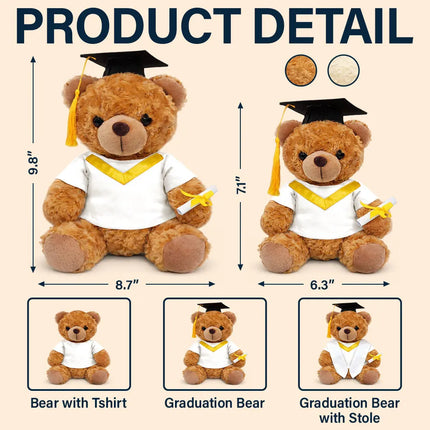 Graduation Pride Dual Flags - Personalized Teddy Bear
