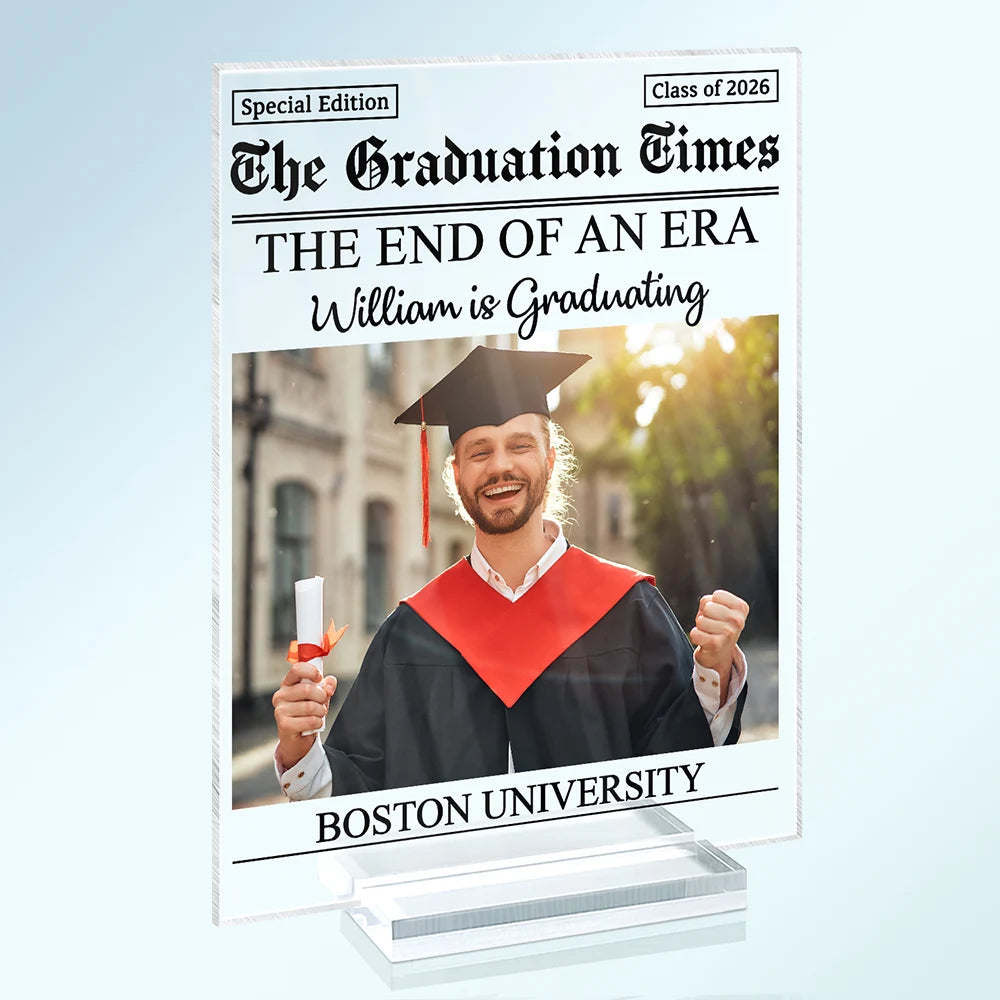 Custom Photo Graduation Newspapers - Personalized Acrylic Plaque