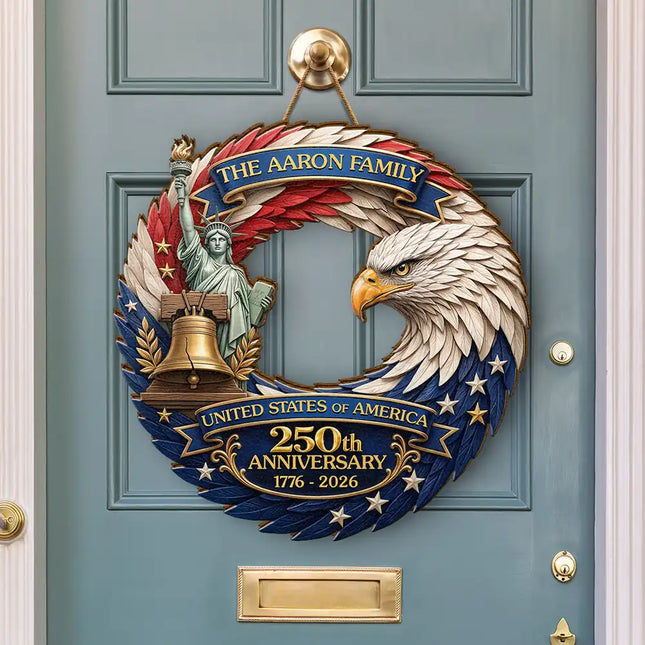 3D Effect Eagle America 250th Anniversary - Personalized Custom Shaped Wood Sign