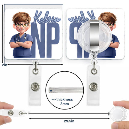 Nurse Life Job Title - Personalized Badge Reel