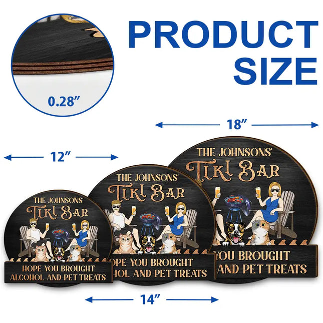 Couple Pool & Patio Bar Hope You Brought Alcohol & Dog Treats - Personalized Custom Shaped Wood Sign