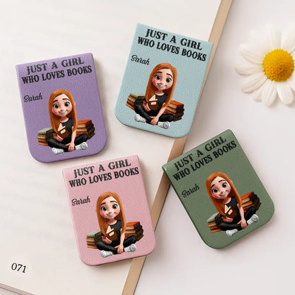 Just One More Chapter 3D Effect Reading Woman Man - Personalized Leather Magnetic Bookmark