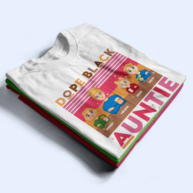 Dope Black Auntie Hot Pink Retro - Personalized T Shirt