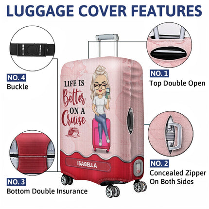 Just A Girl Boy Chibi Who Loves Traveling - Personalized Custom Luggage Cover