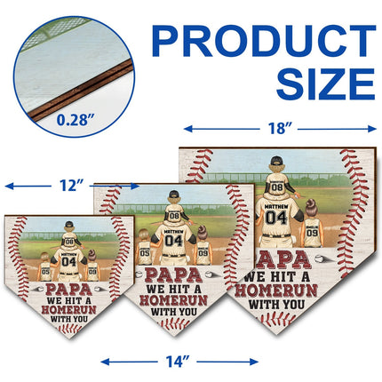 Dad We Hit A Homerun With You - Gift For Family, Father - Personalized Custom Shaped Wood Sign