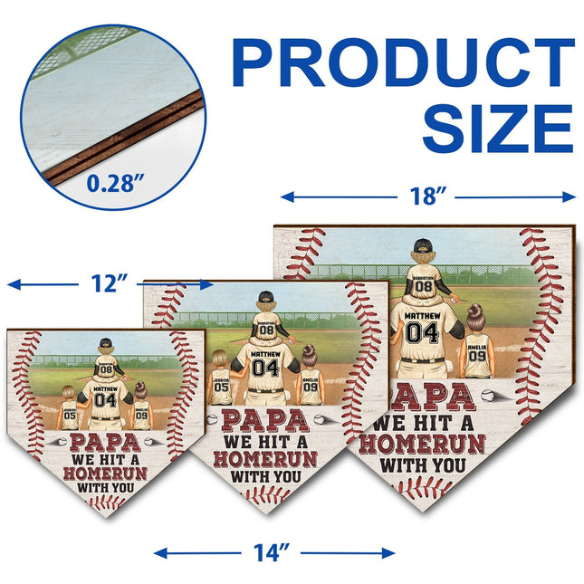 Dad We Hit A Homerun With You - Gift For Family, Father - Personalized Custom Shaped Wood Sign