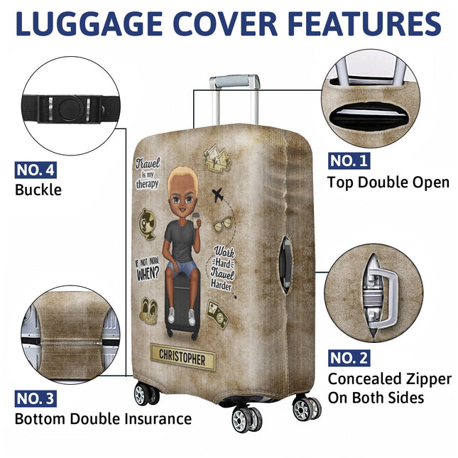 And So The Adventure Begins - Personalized Custom Luggage Cover