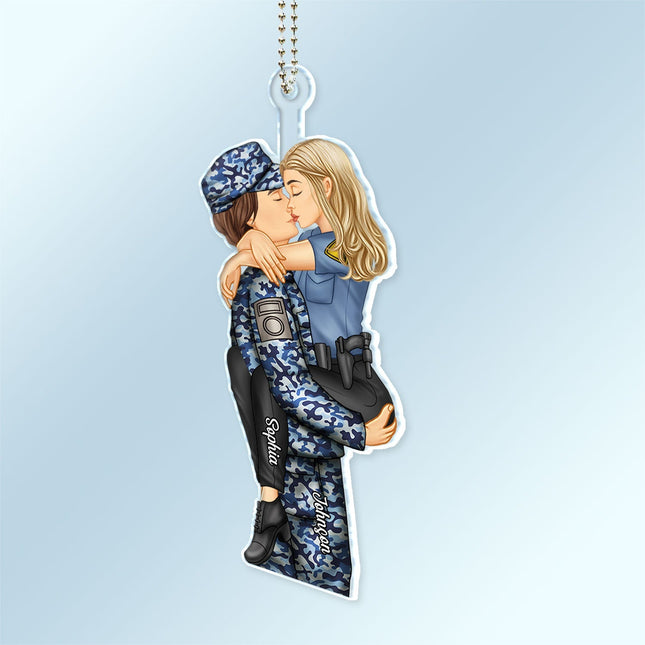 Couple Kissing Occupation - Personalized Acrylic Car Hanger
