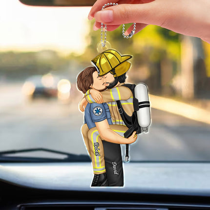 Couple Kissing Occupation - Personalized Acrylic Car Hanger