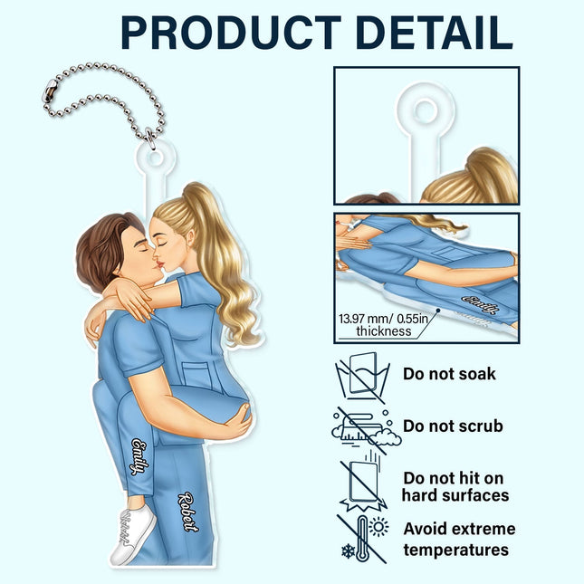 Couple Kissing Occupation - Personalized Acrylic Car Hanger