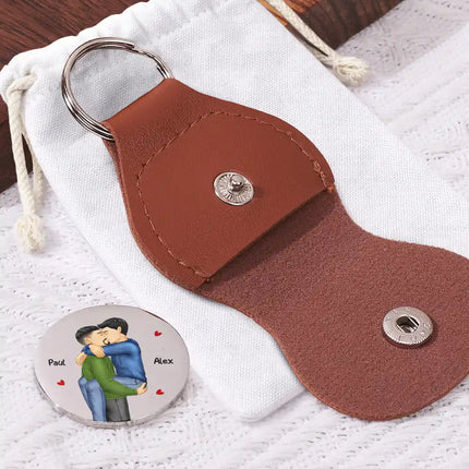 Couple I Want To Be Your Last Everything - Personalized Leather Pocket Hug