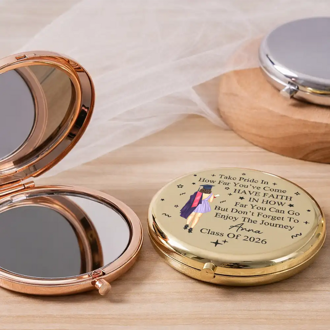 Take Pride In How Far You've Come - Personalized Compact Mirror
