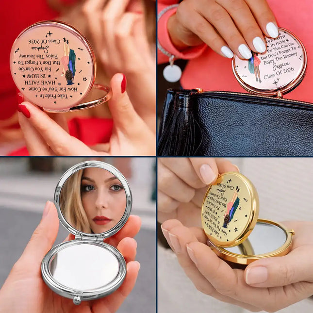 Take Pride In How Far You've Come - Personalized Compact Mirror