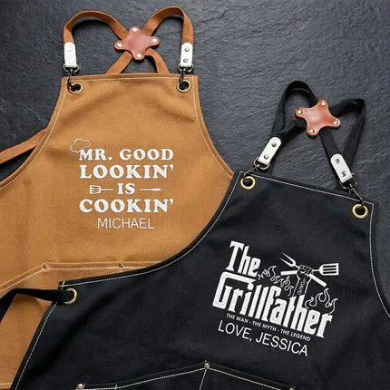 The Grillfather Best Flipping Dad Ever - Personalized Embroidered Apron