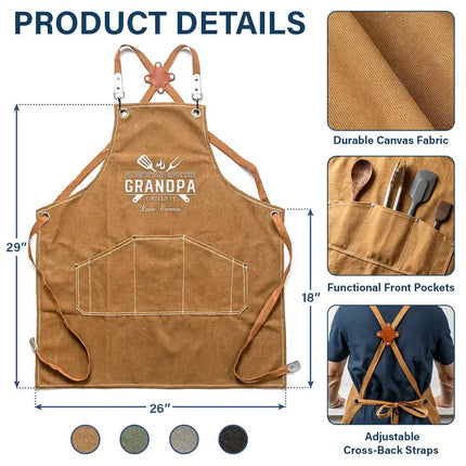 The Grillfather Best Flipping Dad Ever - Personalized Embroidered Apron
