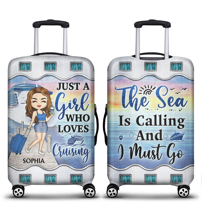 Just A Girl Boy Who Loves Cruising - Personalized Custom Luggage Cover