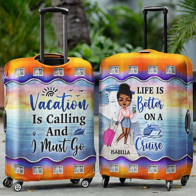 Just A Girl Boy Who Loves Cruising - Personalized Custom Luggage Cover
