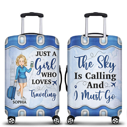 Just A Girl Boy Who Loves Traveling Cruising - Personalized Custom Luggage Cover