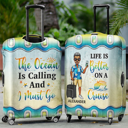 Just A Girl Boy Who Loves Traveling Cruising - Personalized Custom Luggage Cover
