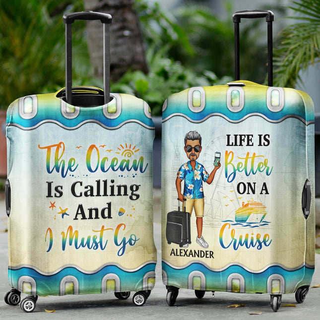 Just A Girl Boy Who Loves Traveling Cruising - Personalized Custom Luggage Cover
