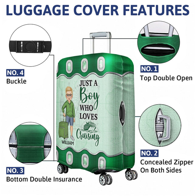 Just A Girl Boy Who Loves Traveling Cruising - Personalized Custom Luggage Cover