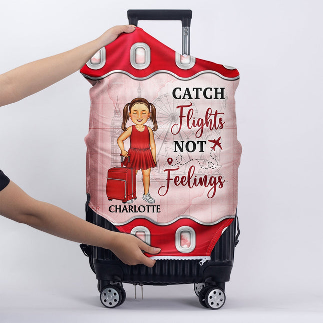 Just A Girl Boy Who Loves Traveling Cruising - Personalized Custom Luggage Cover