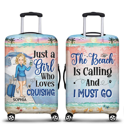 Just A Girl Boy Who Loves Cruising - Personalized Custom Luggage Cover