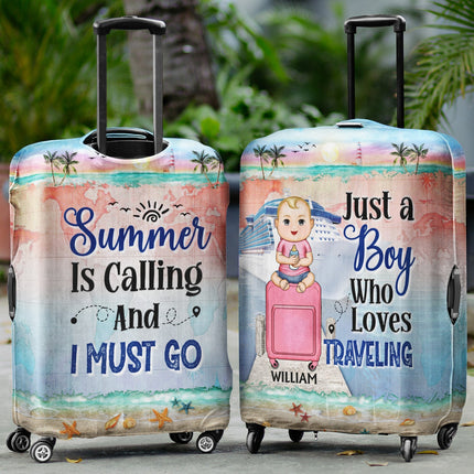 Just A Girl Boy Who Loves Cruising - Personalized Custom Luggage Cover