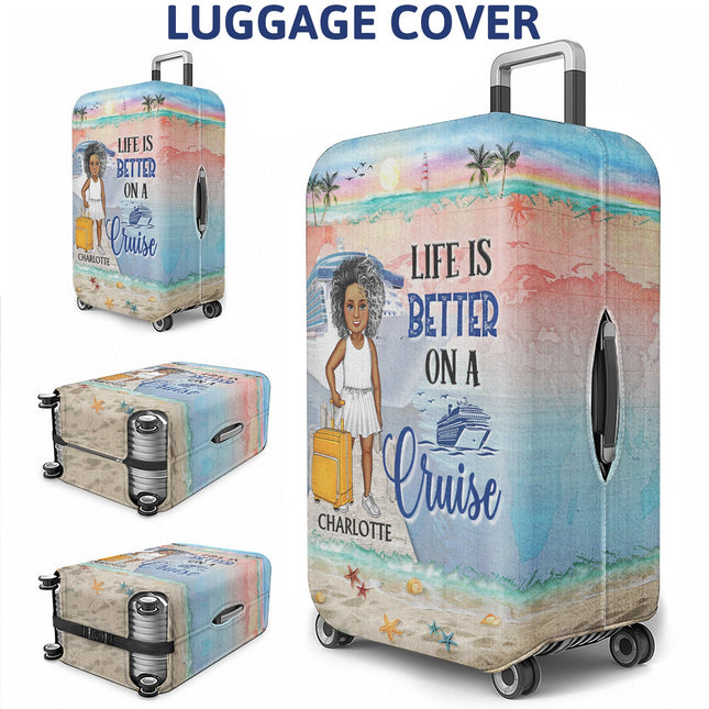 Just A Girl Boy Who Loves Cruising - Personalized Custom Luggage Cover