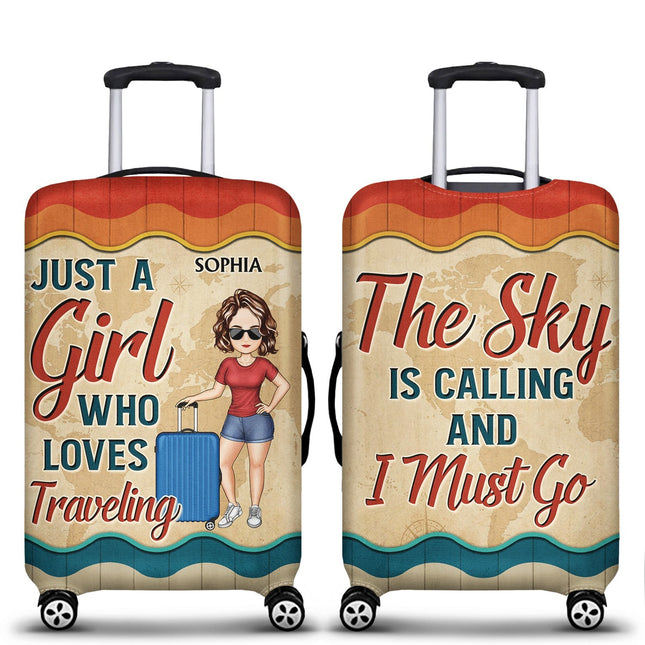 Just A Girl Who Loves Traveling Beach Vacation - Personalized Custom Luggage Cover