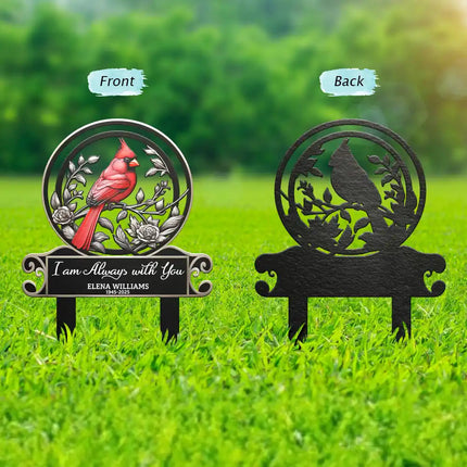 When Cardinals Appear - Personalized Metal Garden Stake
