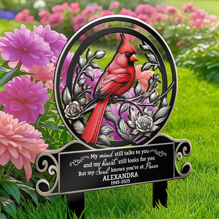 When Cardinals Appear - Personalized Metal Garden Stake