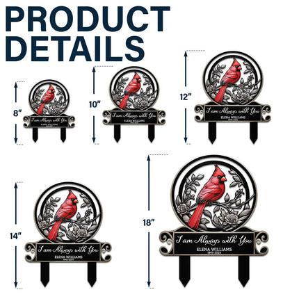 When Cardinals Appear - Personalized Metal Garden Stake