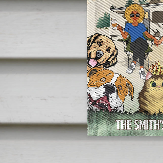 You & Me And The Dogs Cats - Personalized Custom Flag