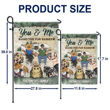 You & Me And The Dogs Cats - Personalized Custom Flag
