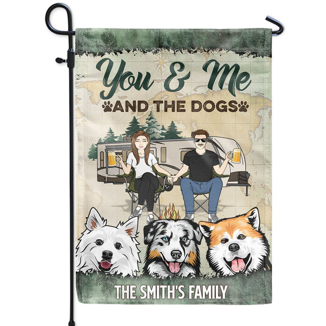 You & Me And The Dogs Cats - Personalized Custom Flag