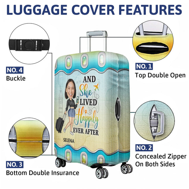 Custom Photo Just A Girl Boy Who Loves Traveling Cruising - Personalized Custom Luggage Cover