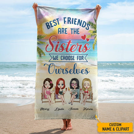 Best Friends Are The Sisters Hawaiian Beach Towel