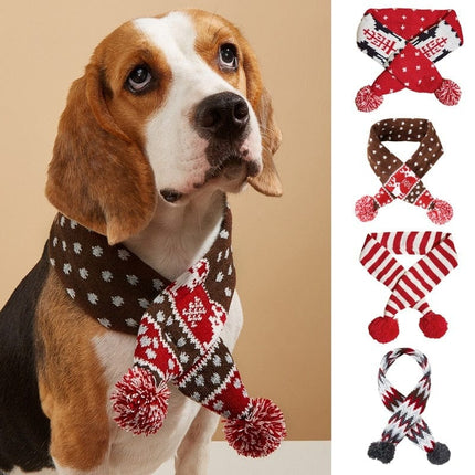 Cute Christmas Dog Cat Knitted Scarf