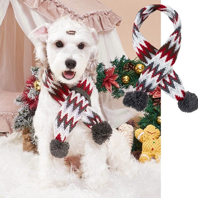 Cute Christmas Dog Cat Knitted Scarf