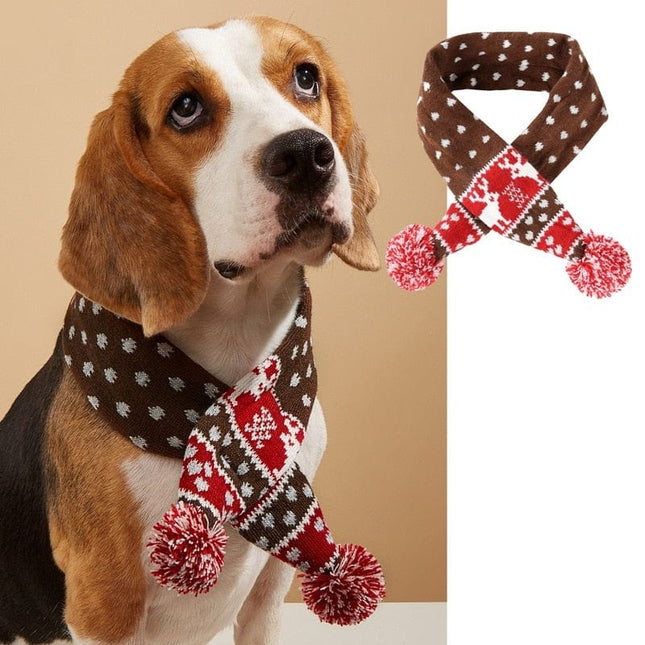 Cute Christmas Dog Cat Knitted Scarf