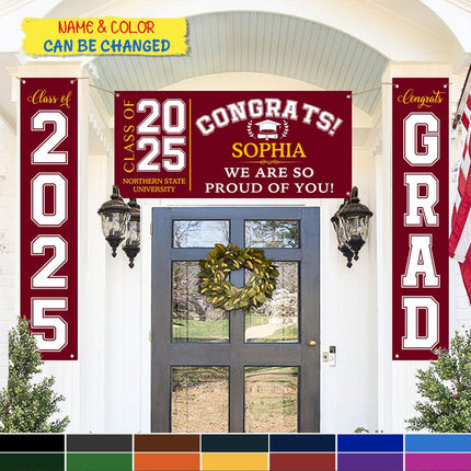 Congrats Class of 2026 Banner Combo 3 Pieces, Graduation Day, Senior Gift