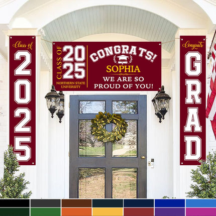 Congrats Class of 2026 Banner Combo 3 Pieces, Graduation Day, Senior Gift