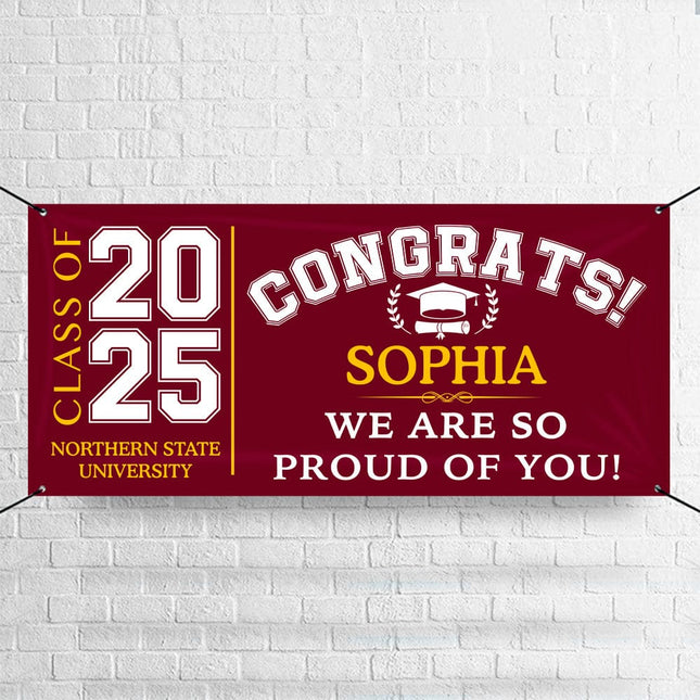 Congrats Class of 2026 Banner Combo 3 Pieces, Graduation Day, Senior Gift