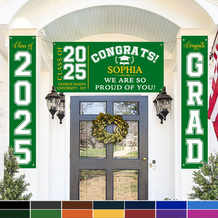 Congrats Class of 2026 Banner Combo 3 Pieces, Graduation Day, Senior Gift