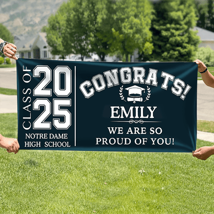 Congrats Class of 2026 Banner, Gift Idea Senior Graduation