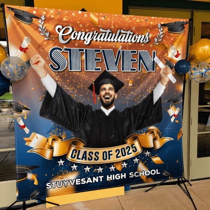 Custom Photo Congrats Class Of 2026 Graduation Backdrop