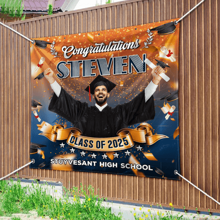 Custom Photo Congrats Class Of 2026 Graduation Backdrop
